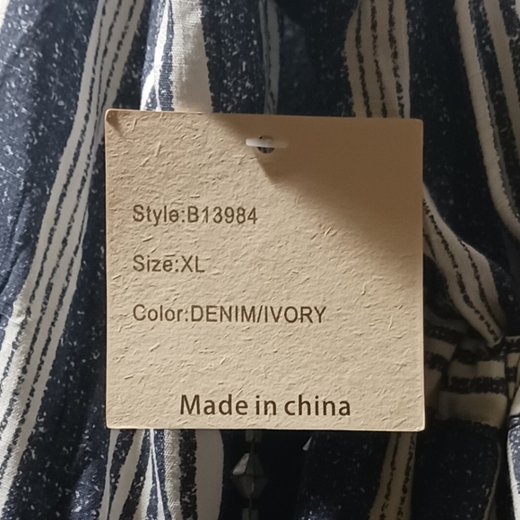 Beautiful Jean inspired blue and white strip summer or fall dress. - Picture 3 of 5